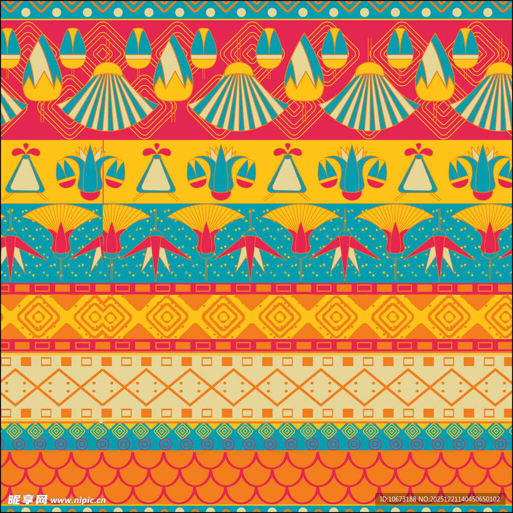 多彩民族风几何图案纹理