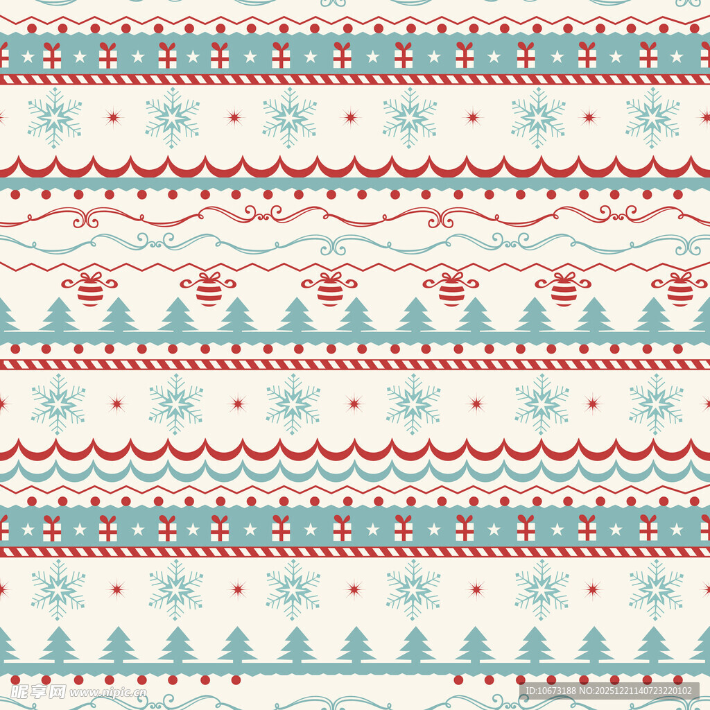 圣诞风几何图案装饰元素
