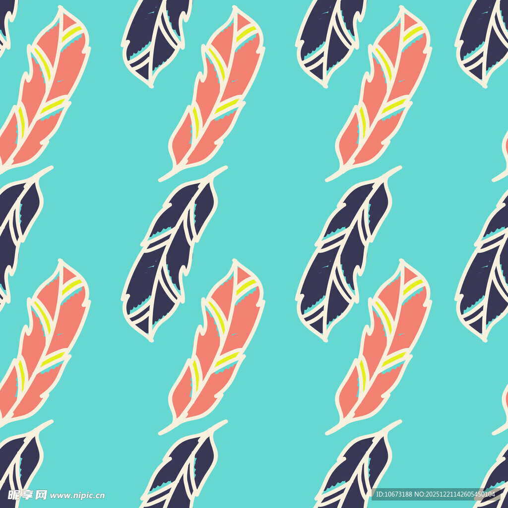 羽毛图案的清新背景设计
