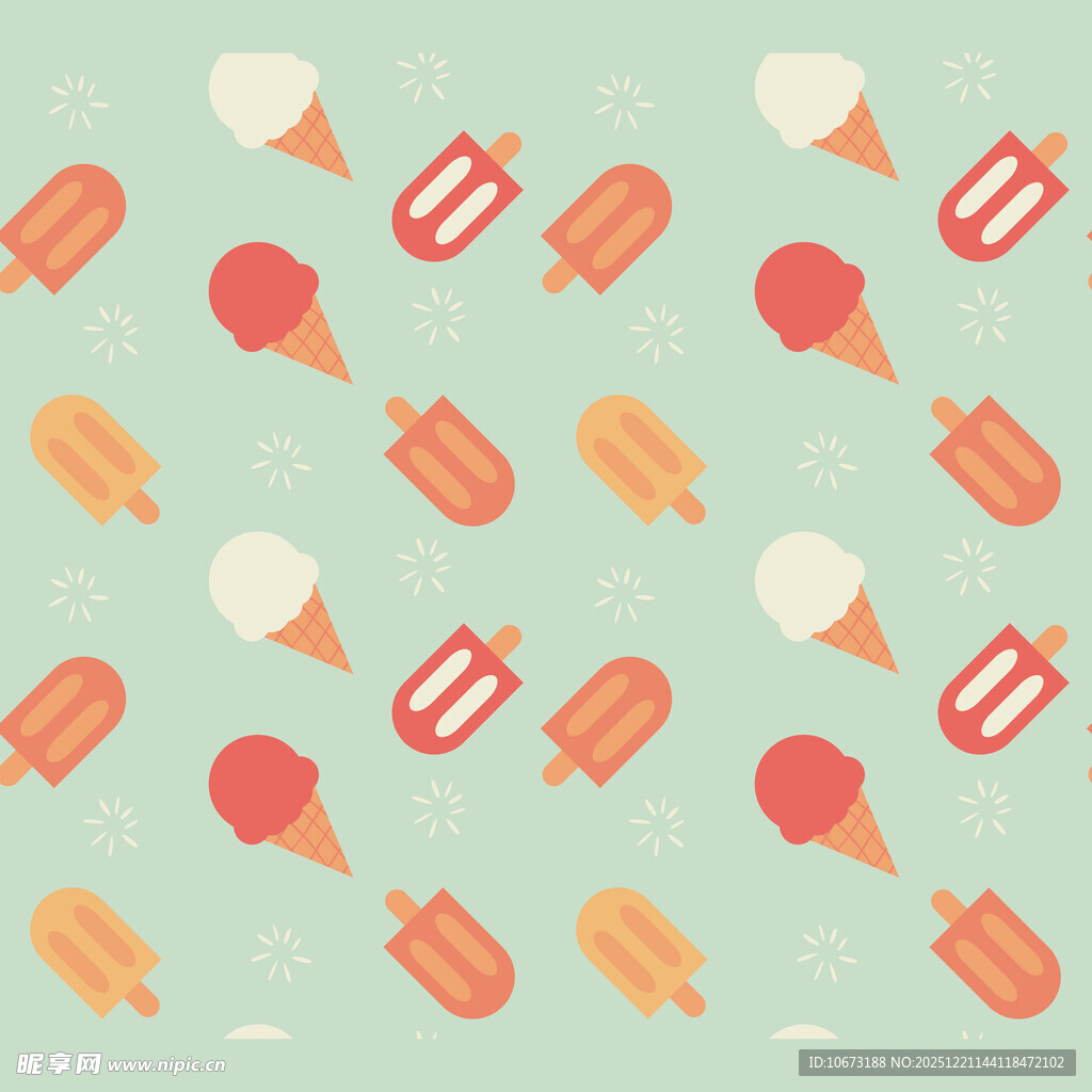 多彩冰淇淋图案背景