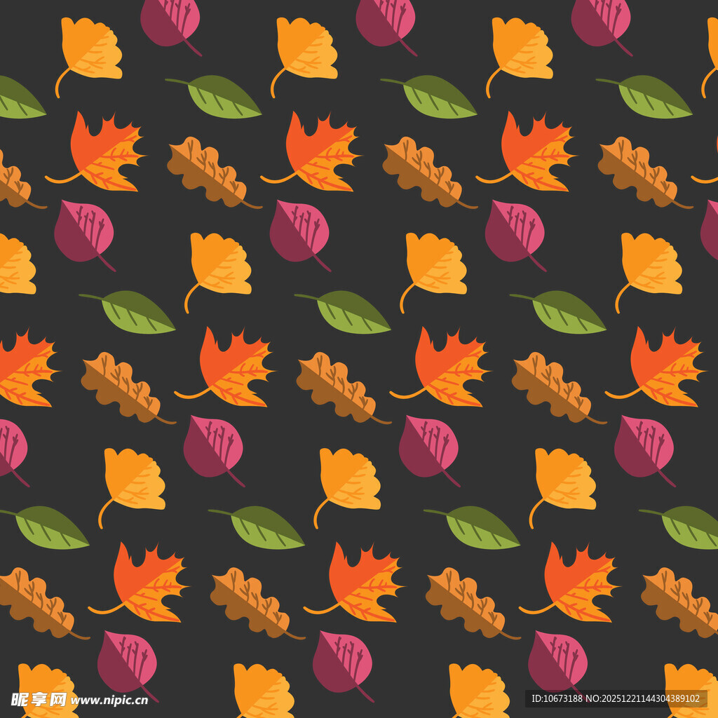 秋季多彩树叶图案背景
