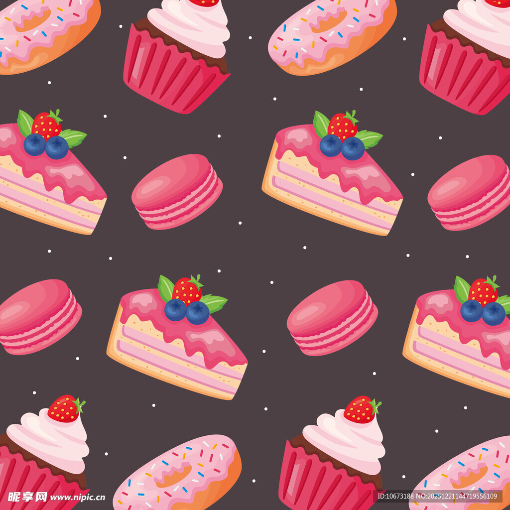 缤纷甜点图案背景