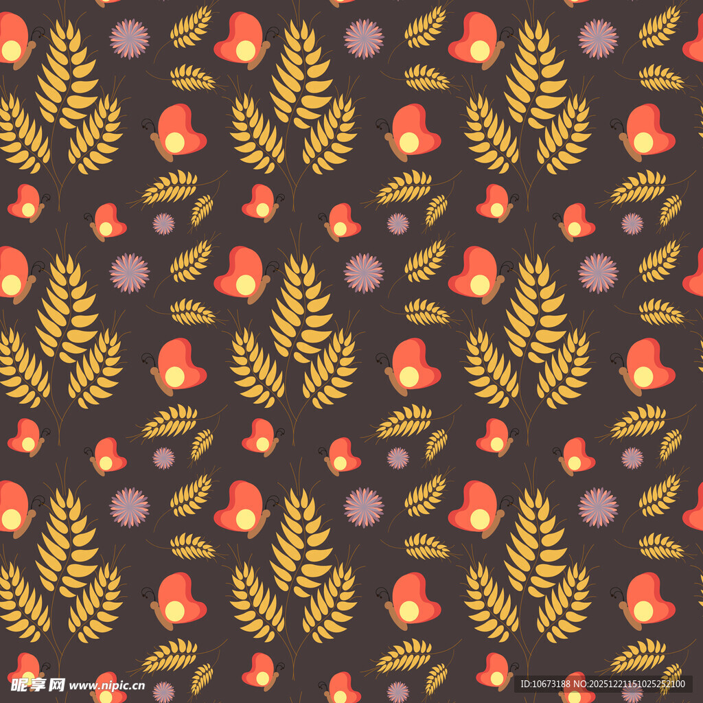 复古花卉叶子图案背景