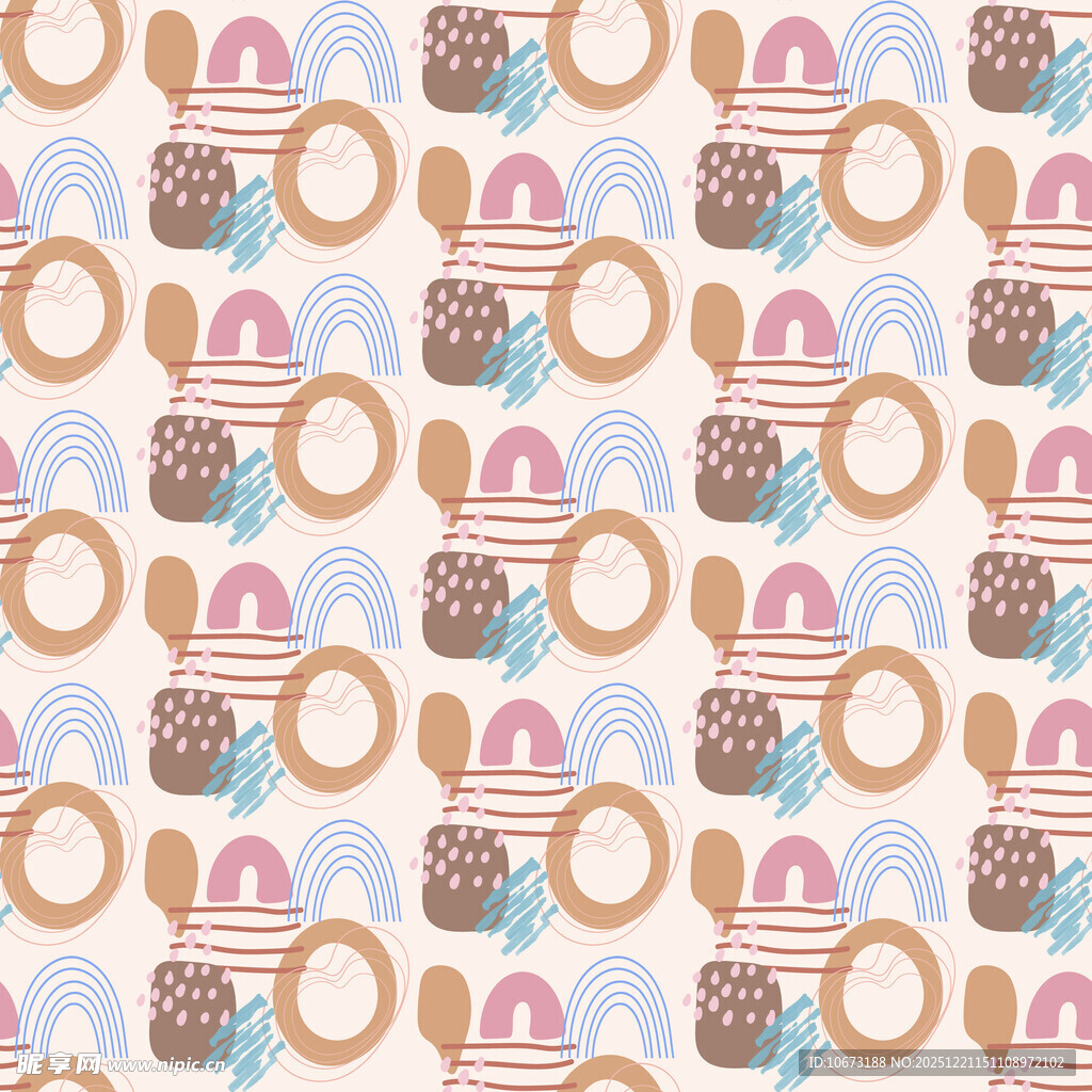 可爱甜点图案无缝背景图