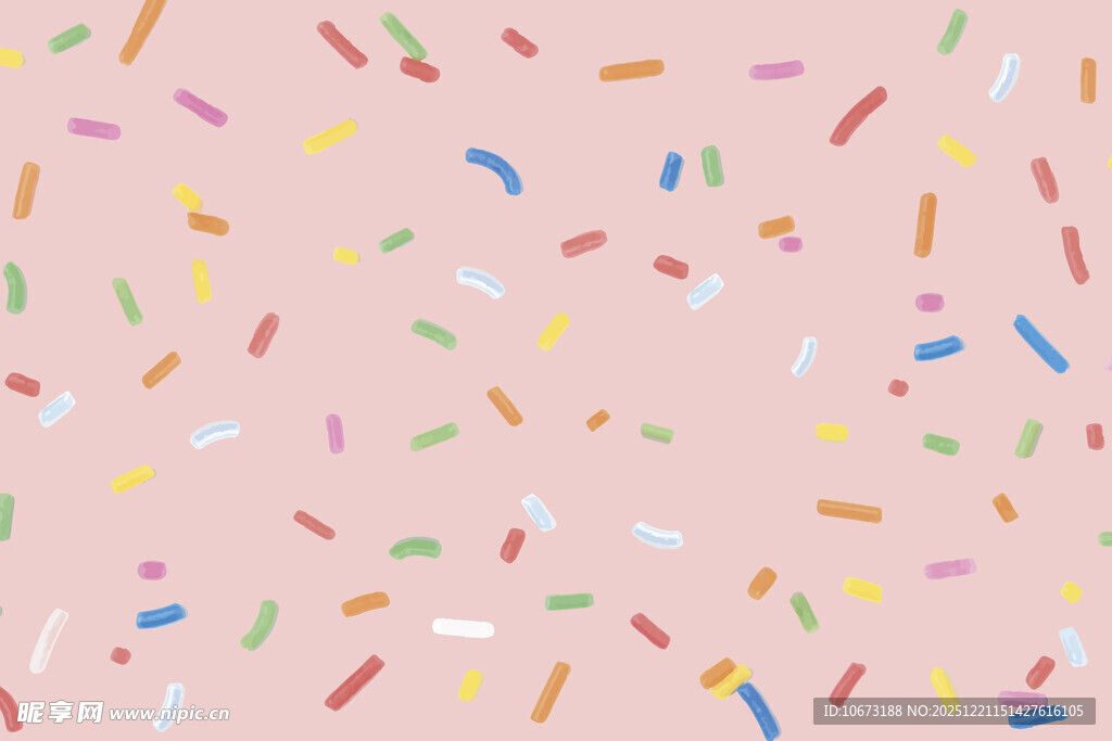 粉色背景彩色糖屑图案