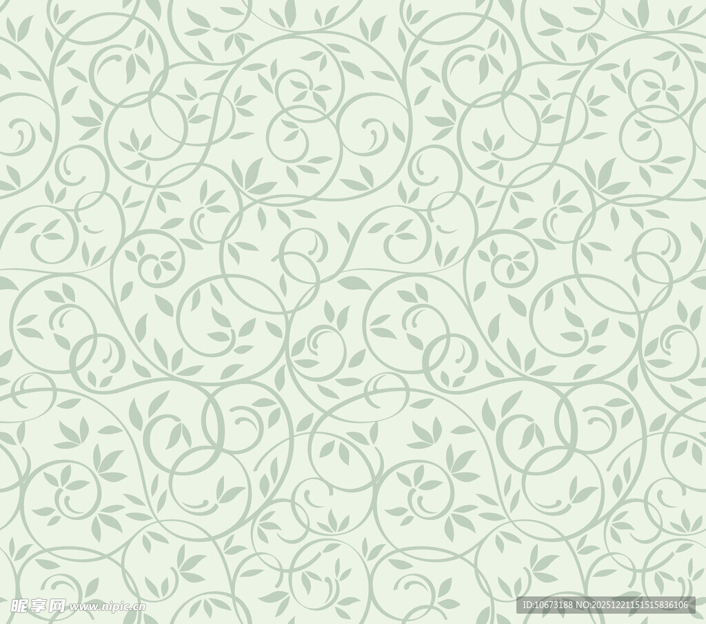 浅绿色花卉藤蔓纹理图案