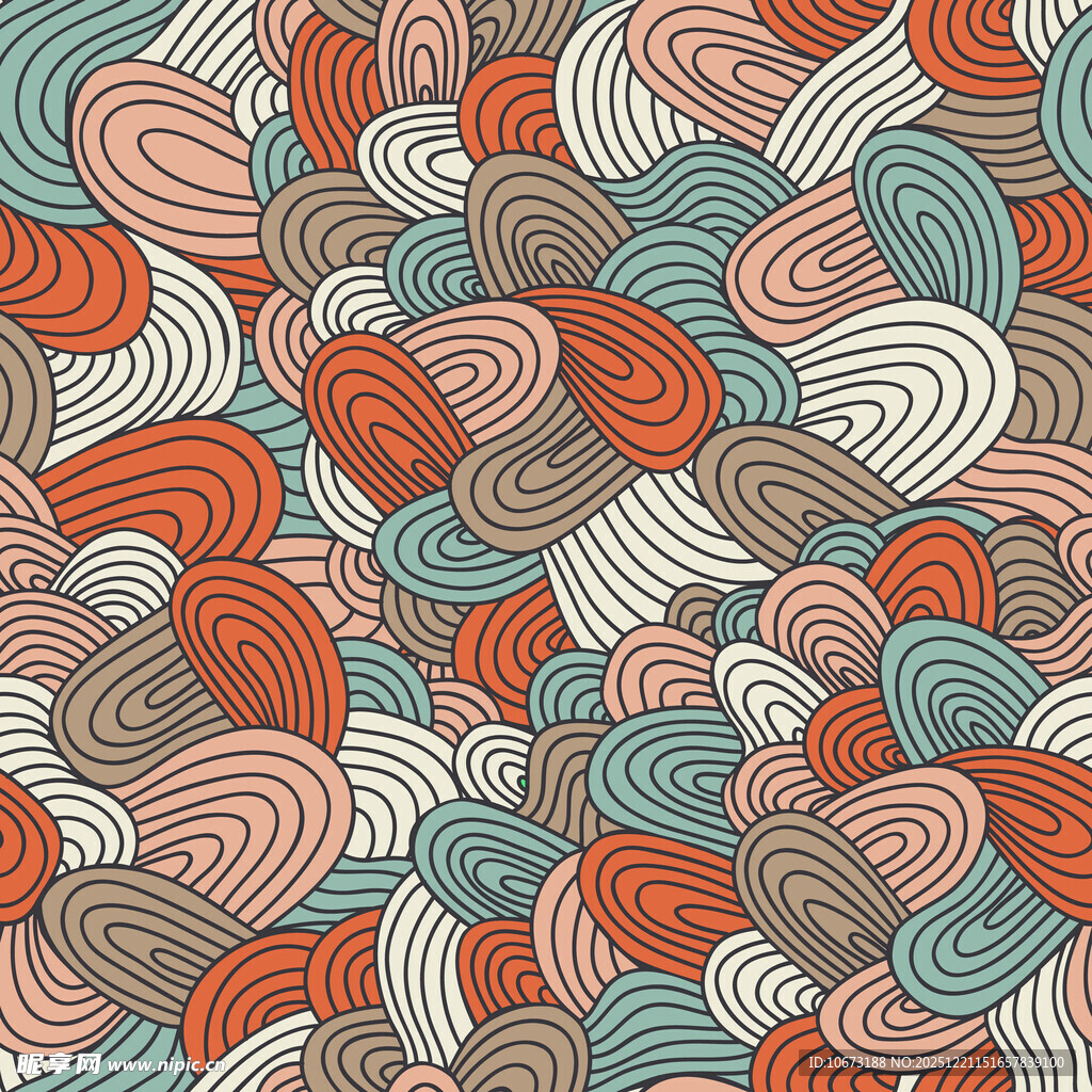 多彩波浪形图案纹理背景