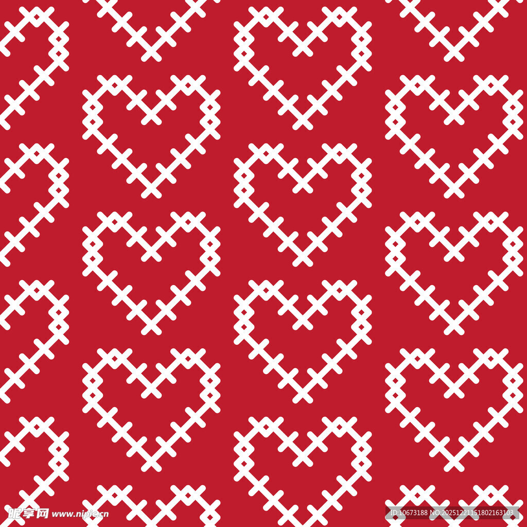 红色爱心针织纹理图案