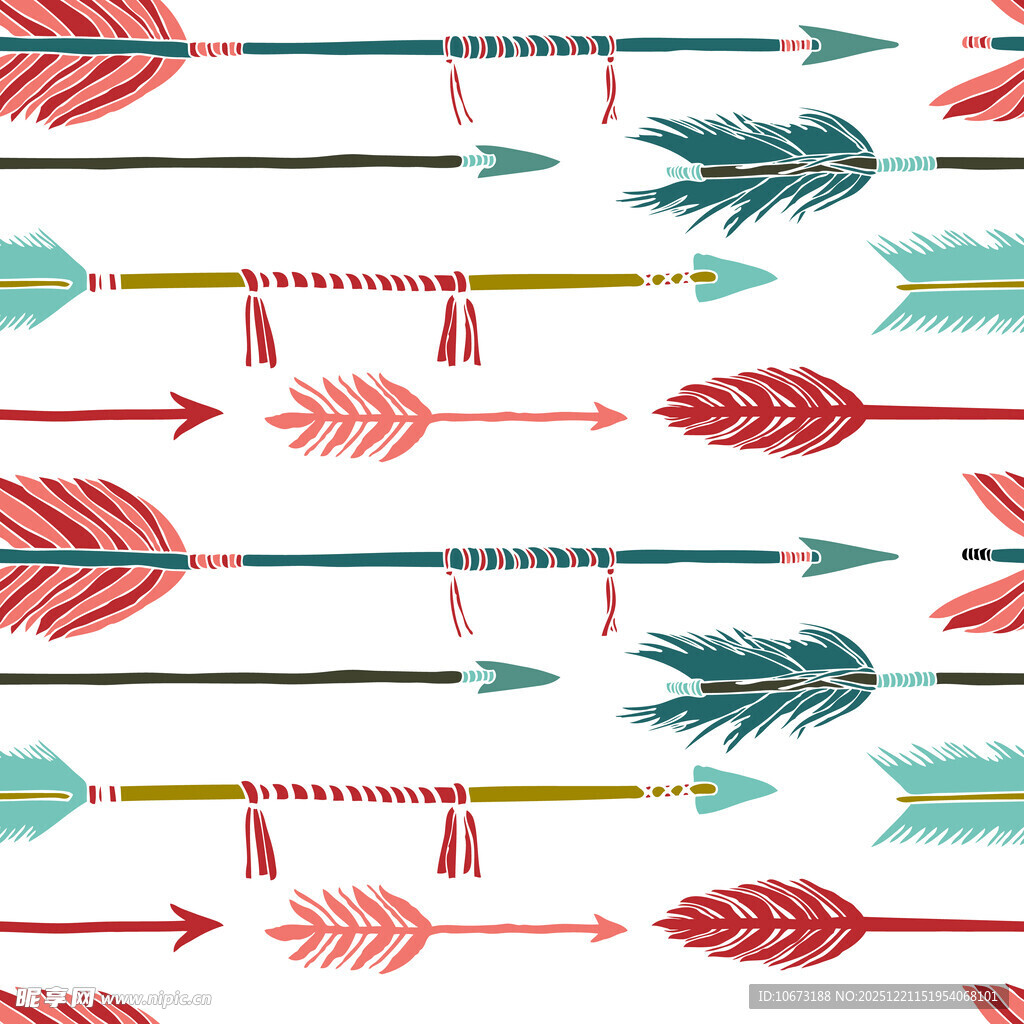 多彩手绘箭头图案背景