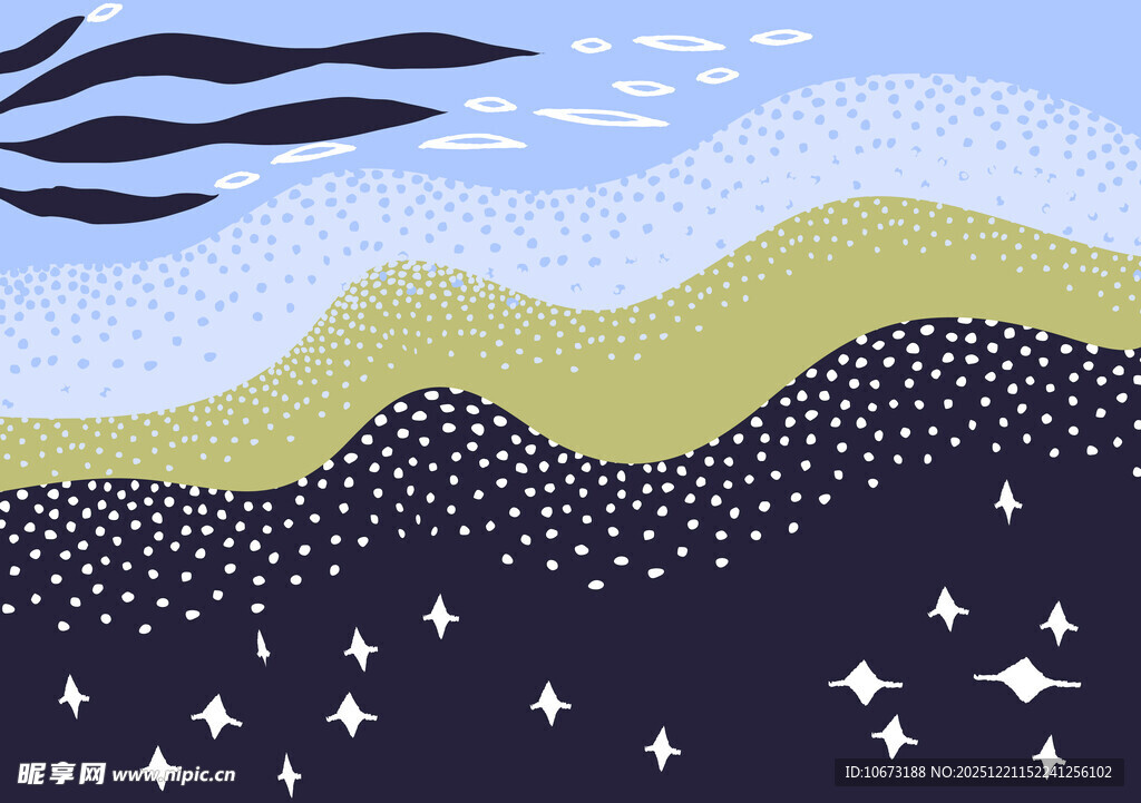 夜空下的山峦与闪烁繁星