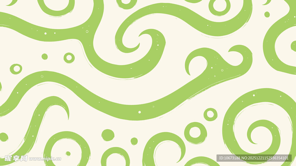 绿色螺旋花纹图案背景