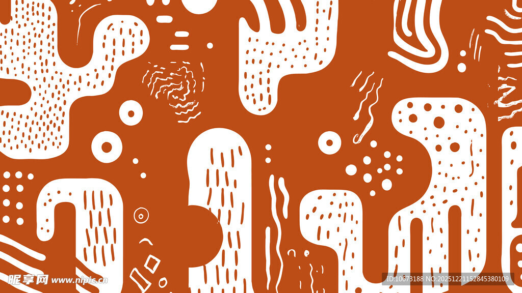 橙色底白色抽象图案纹理