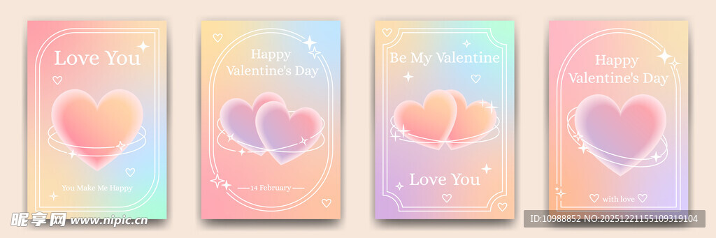 梦幻爱心渐变背景