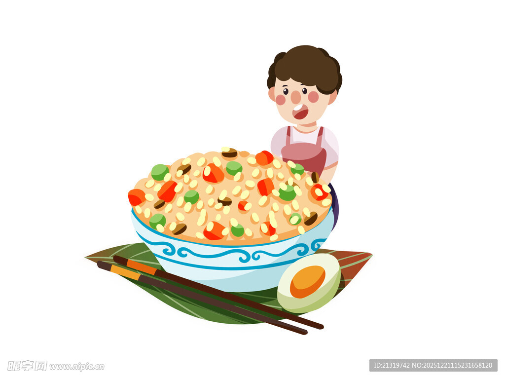 炒饭插画