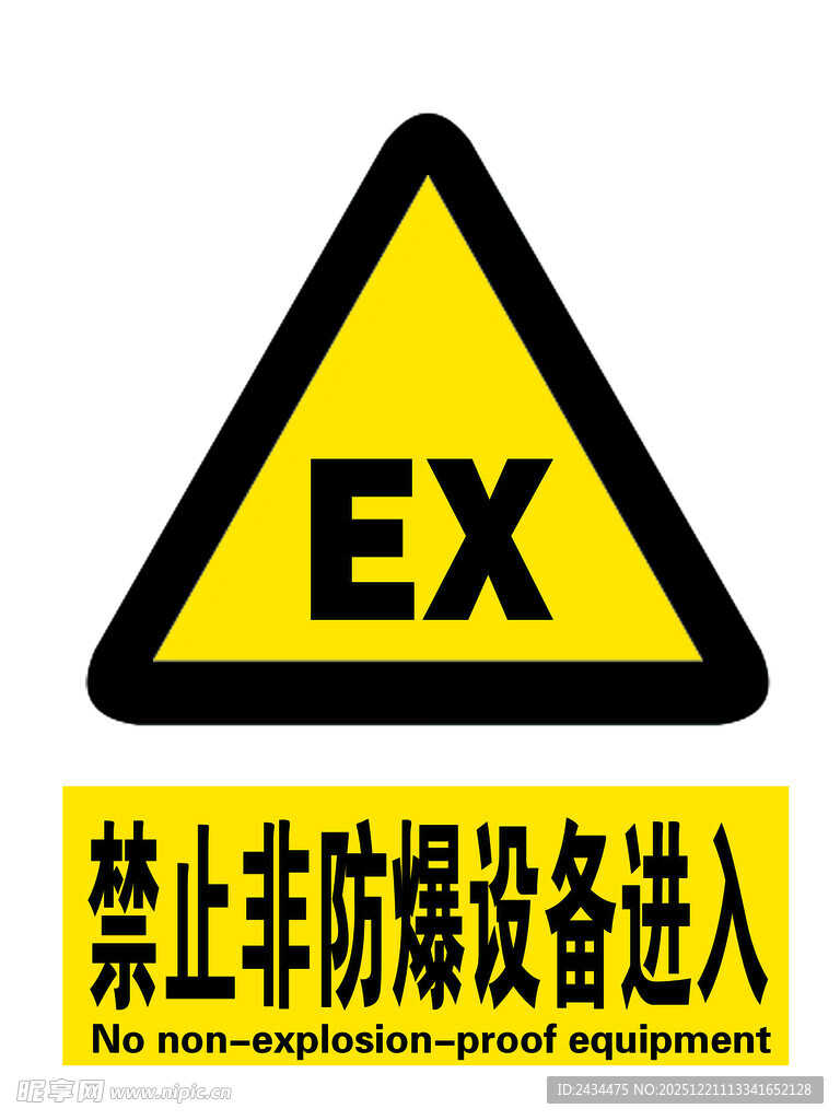 禁止非防爆设备进入