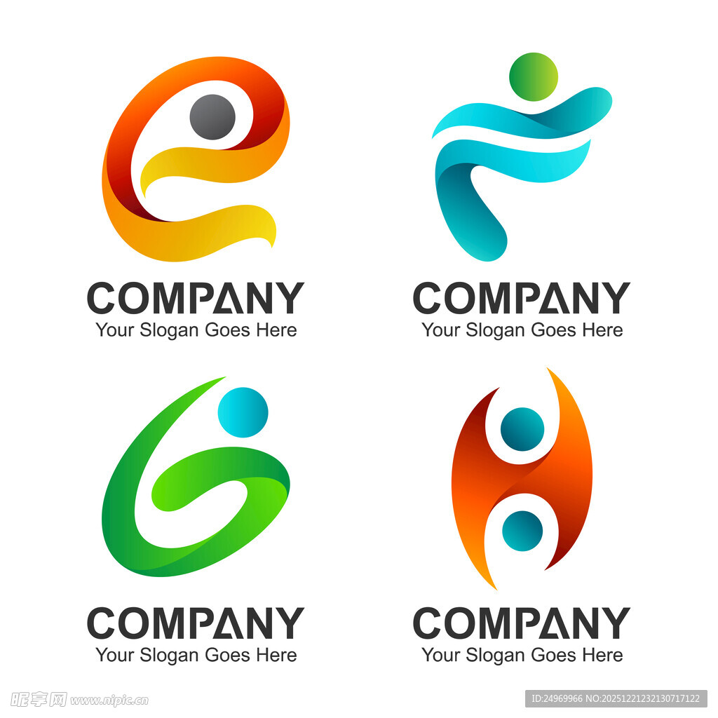 创意人形字母公司标志设计