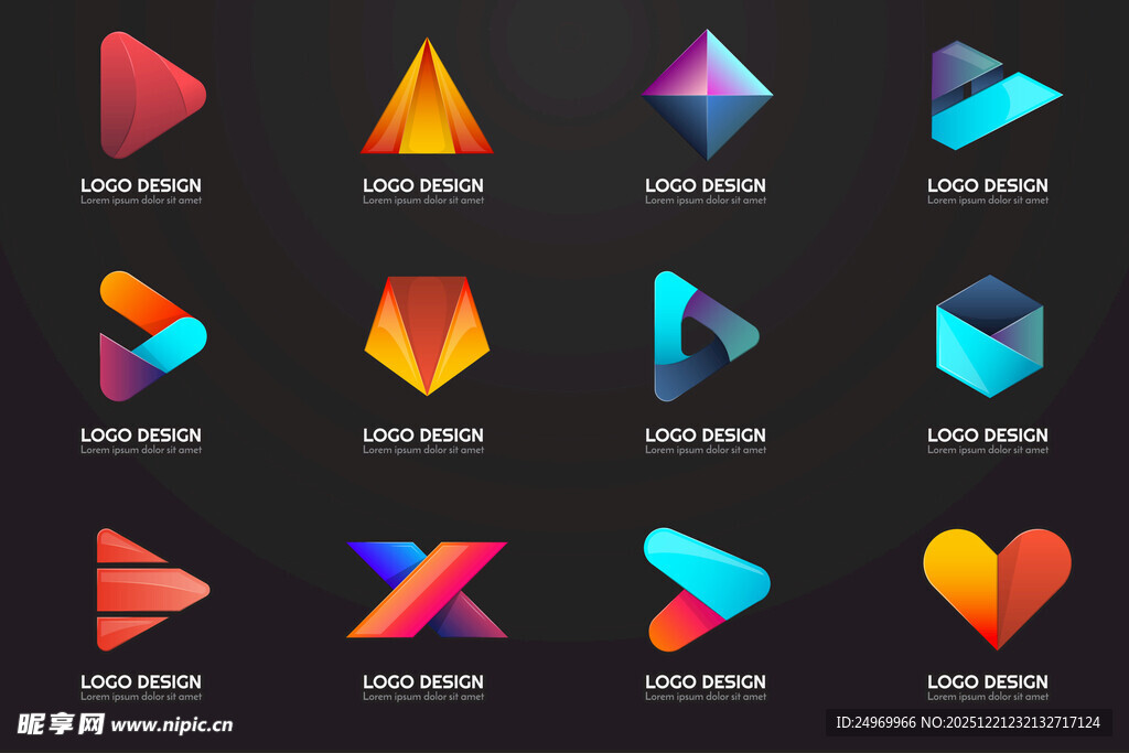 多彩几何图标集合