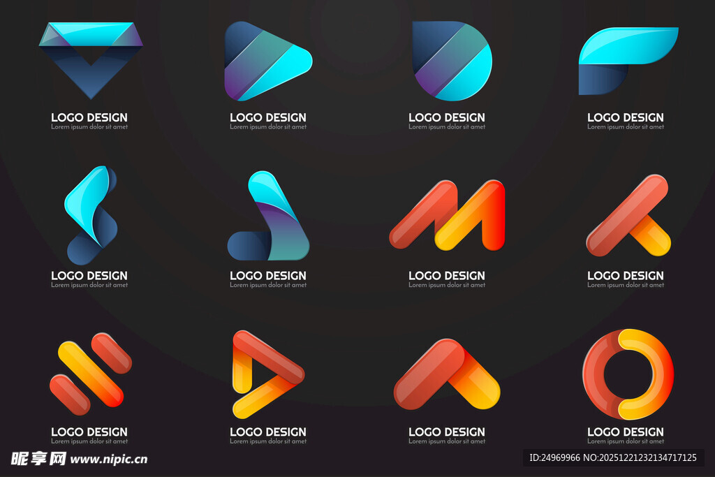 多彩创意几何形状图标集