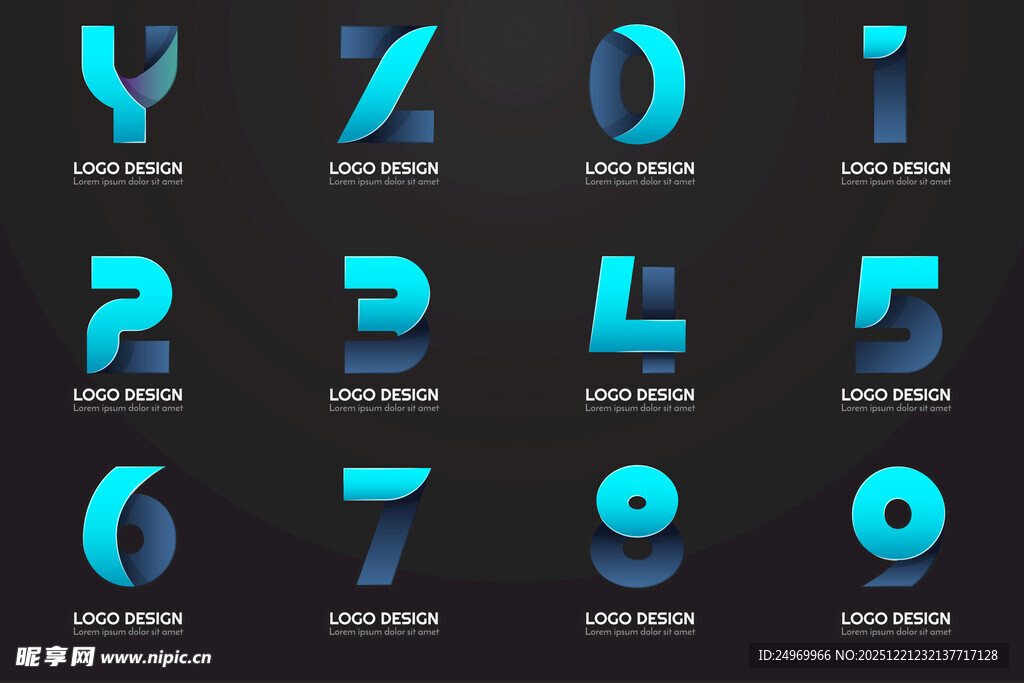 炫酷数字字体设计展示