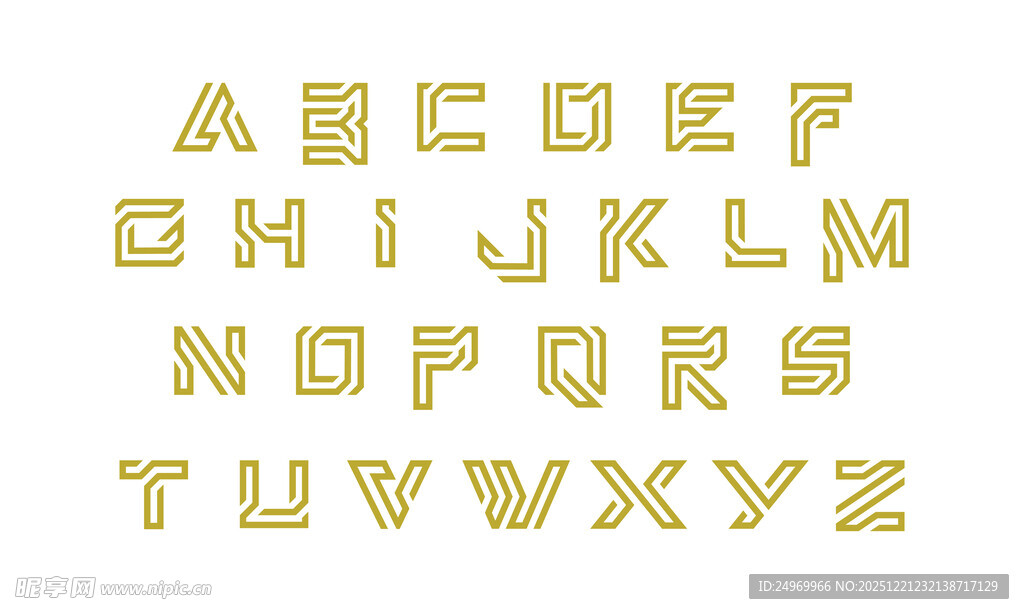 金色立体字母展示