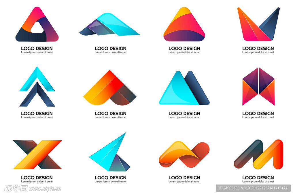多彩几何创意标志设计