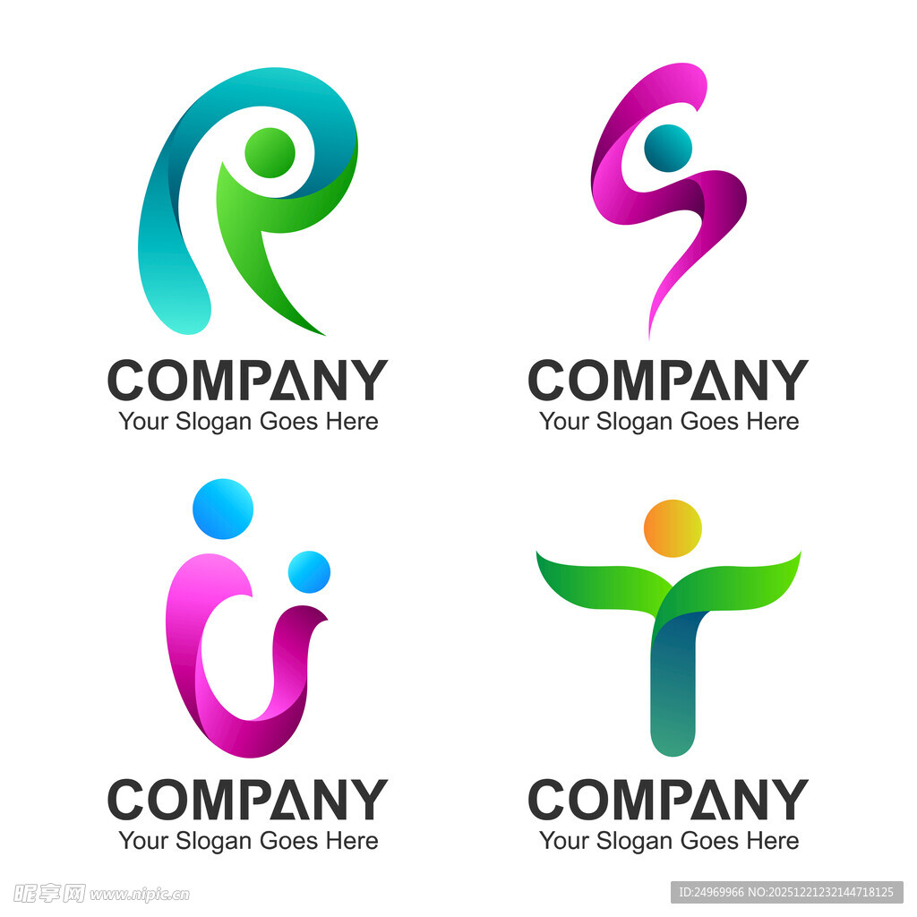 多彩创意人物标志设计