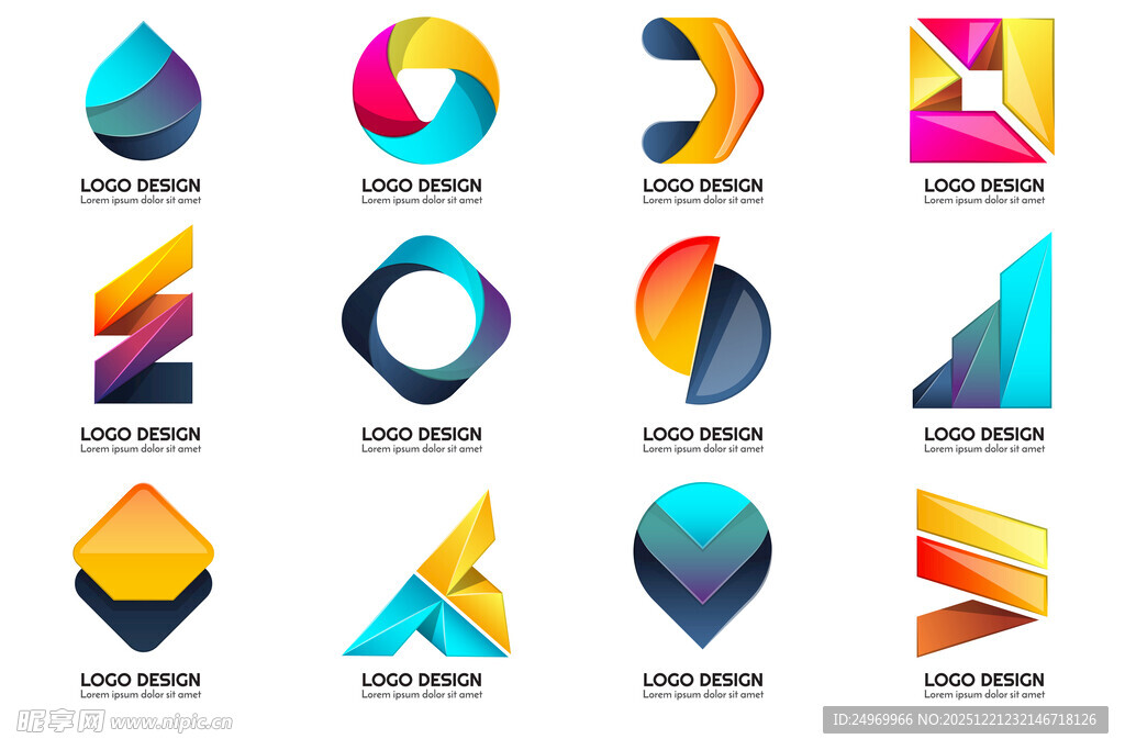 多彩几何创意标志设计