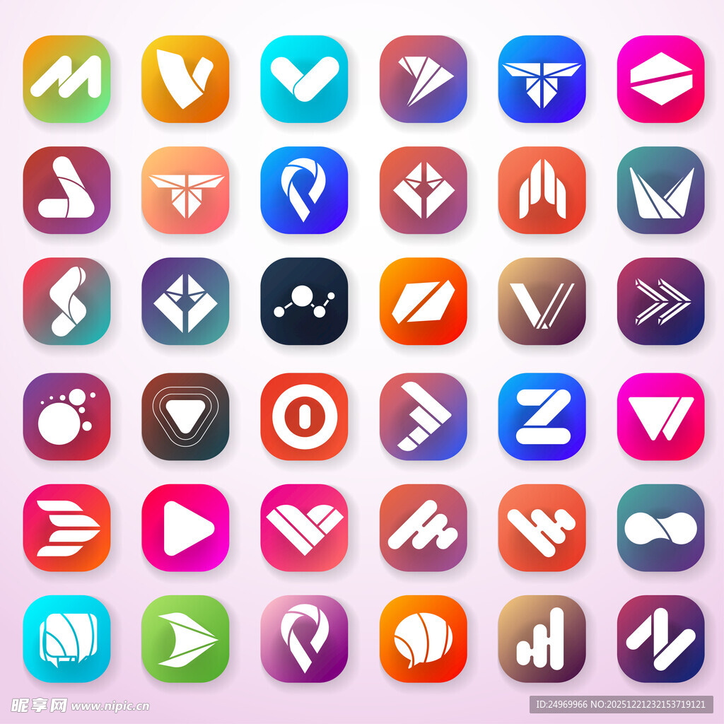 多彩多样的创意图标集合