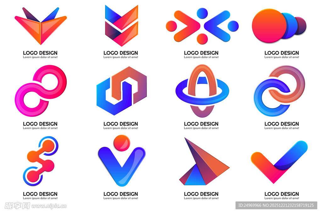 多样创意几何图形标志