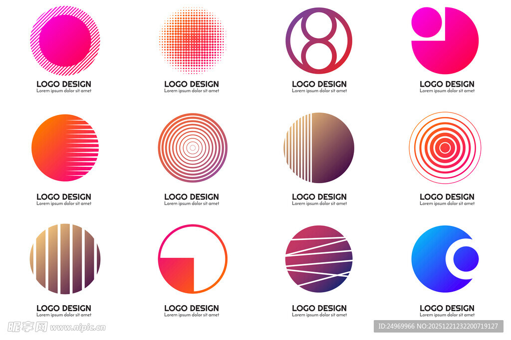 多彩渐变几何图形集合