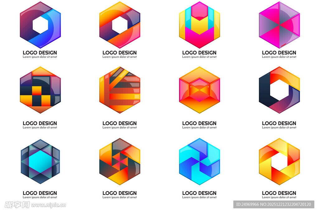 多彩立体几何图形集合