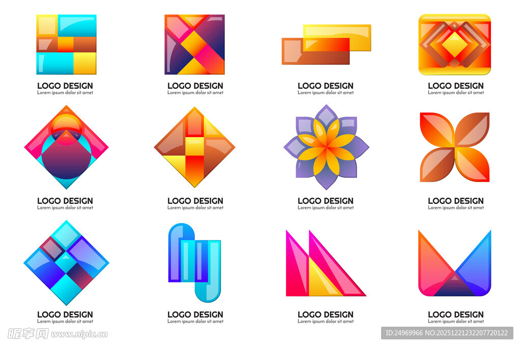 多彩几何图形设计元素