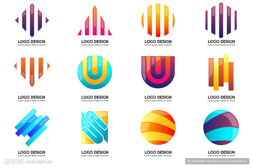 多彩创意几何图形设计元素