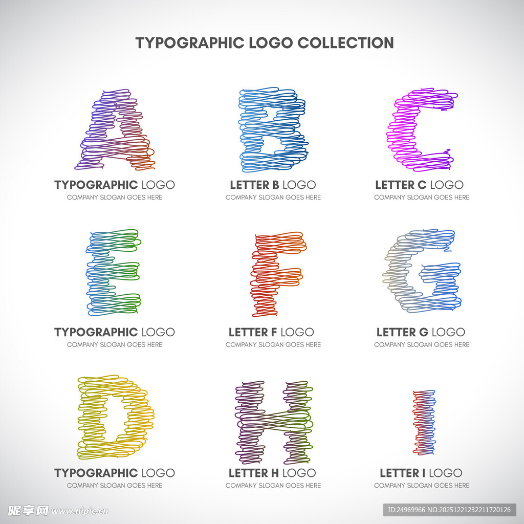 多彩立体字母设计展示