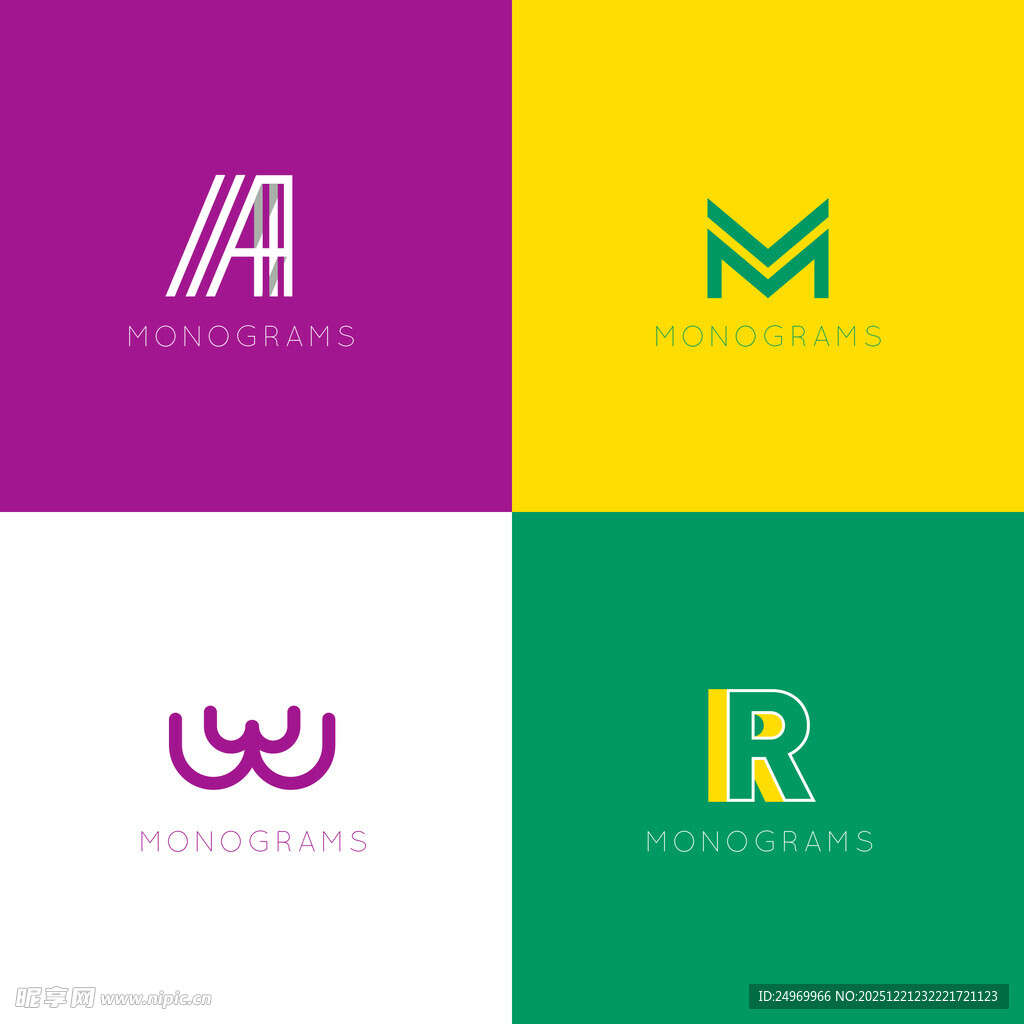 多彩创意字母标志设计