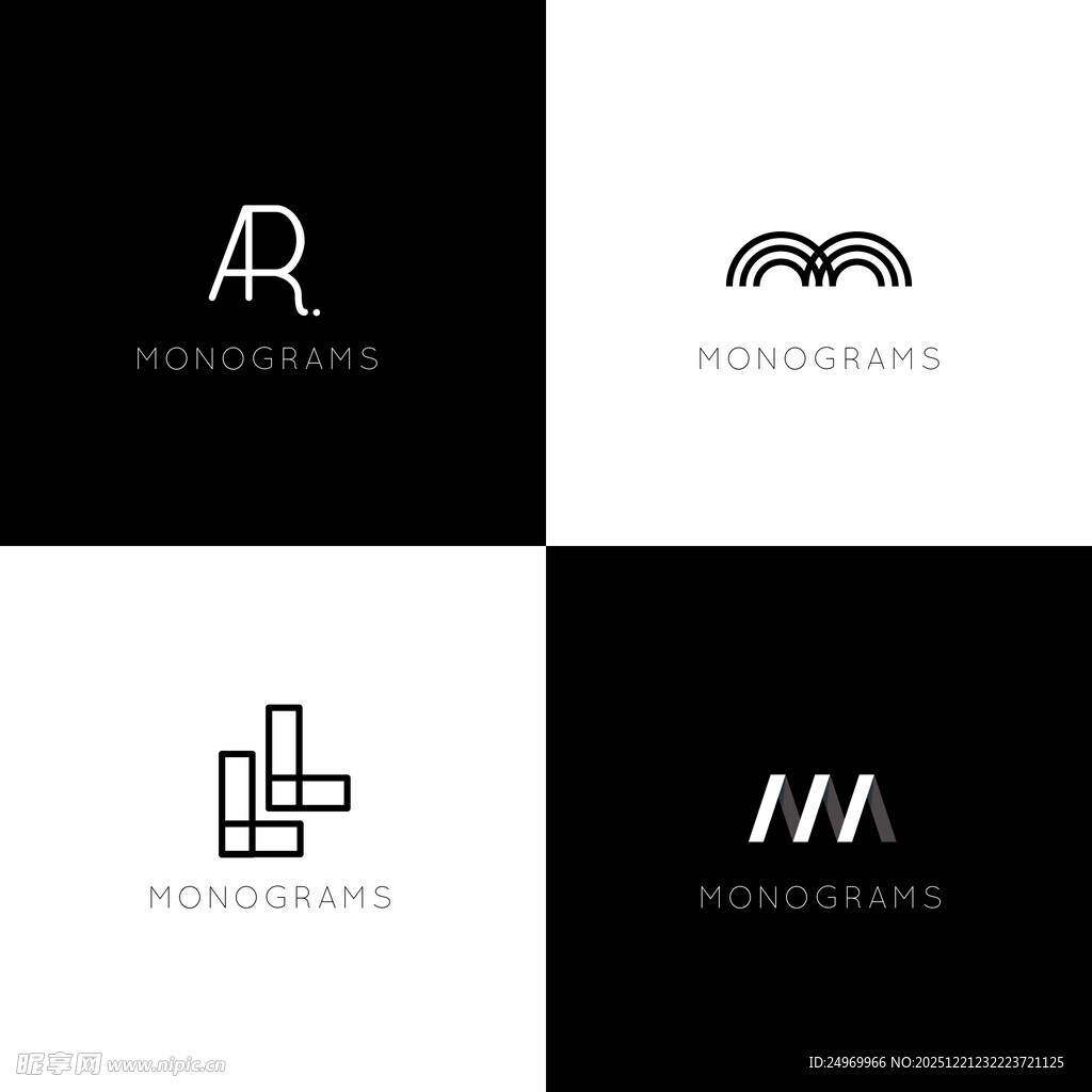 简约现代字母标志设计示例