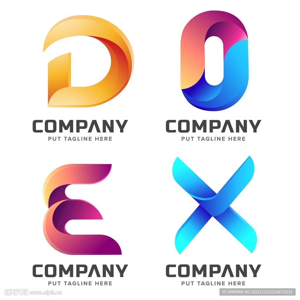 多彩字母公司标志设计