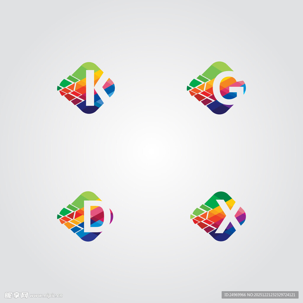 多彩创意字母S标志设计