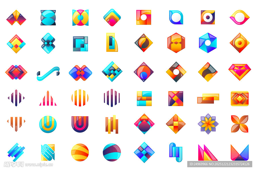 多彩几何图标集合