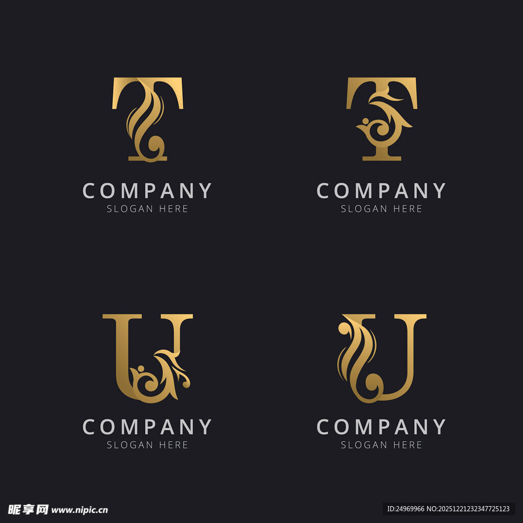 金色字母公司标志设计