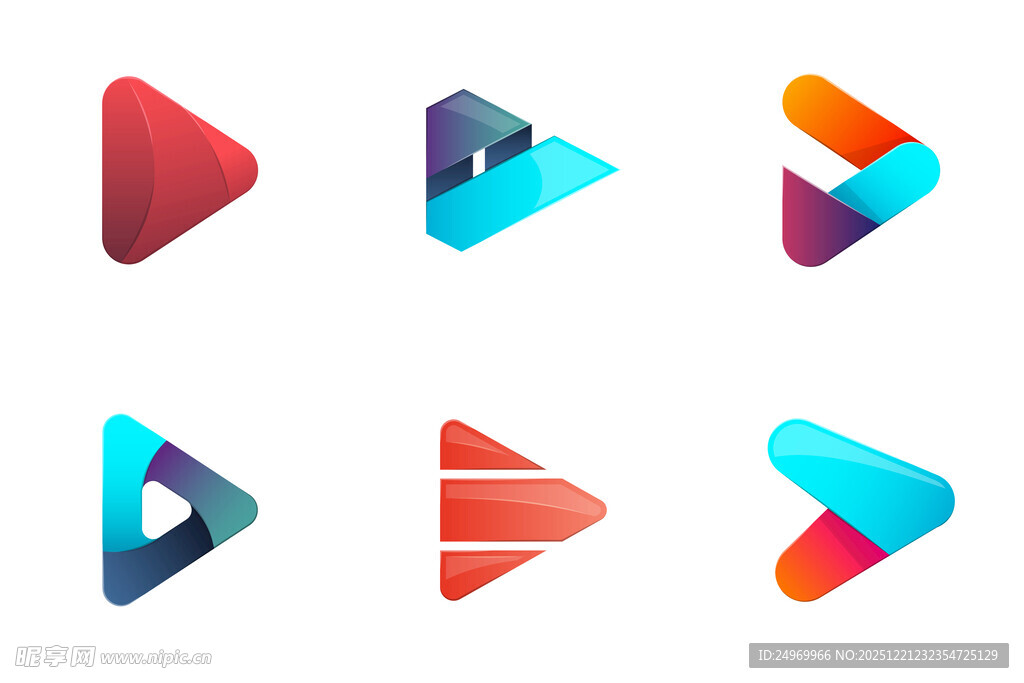 多彩几何三角形图标设计