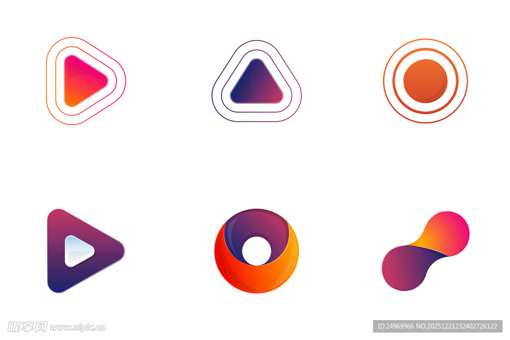 多彩几何创意图标集合