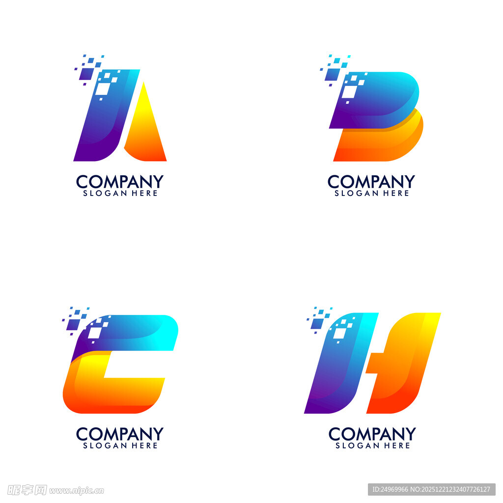 多彩创意字母公司标志