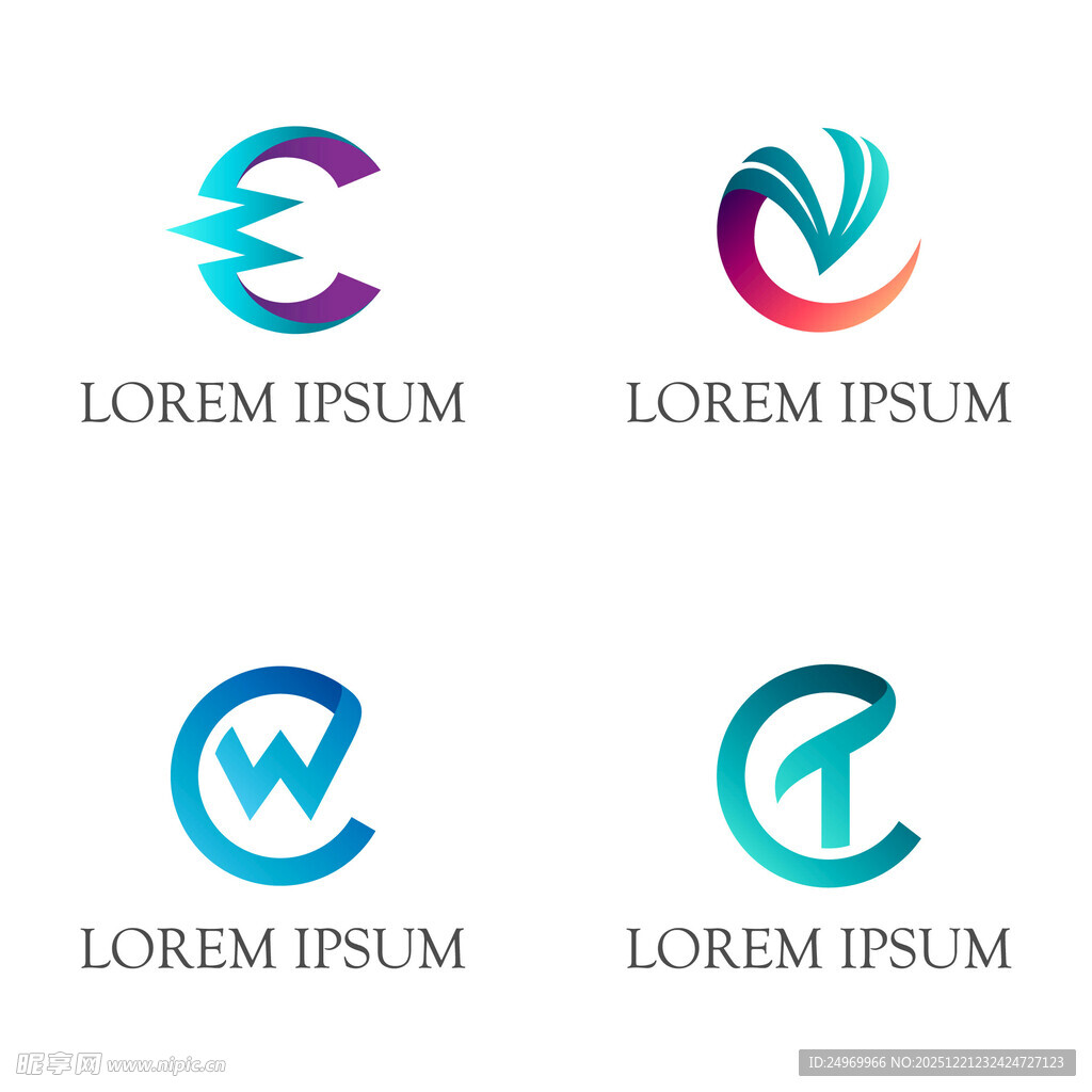 多彩创意字母标志设计