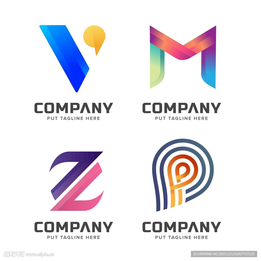 多彩字母公司标志设计