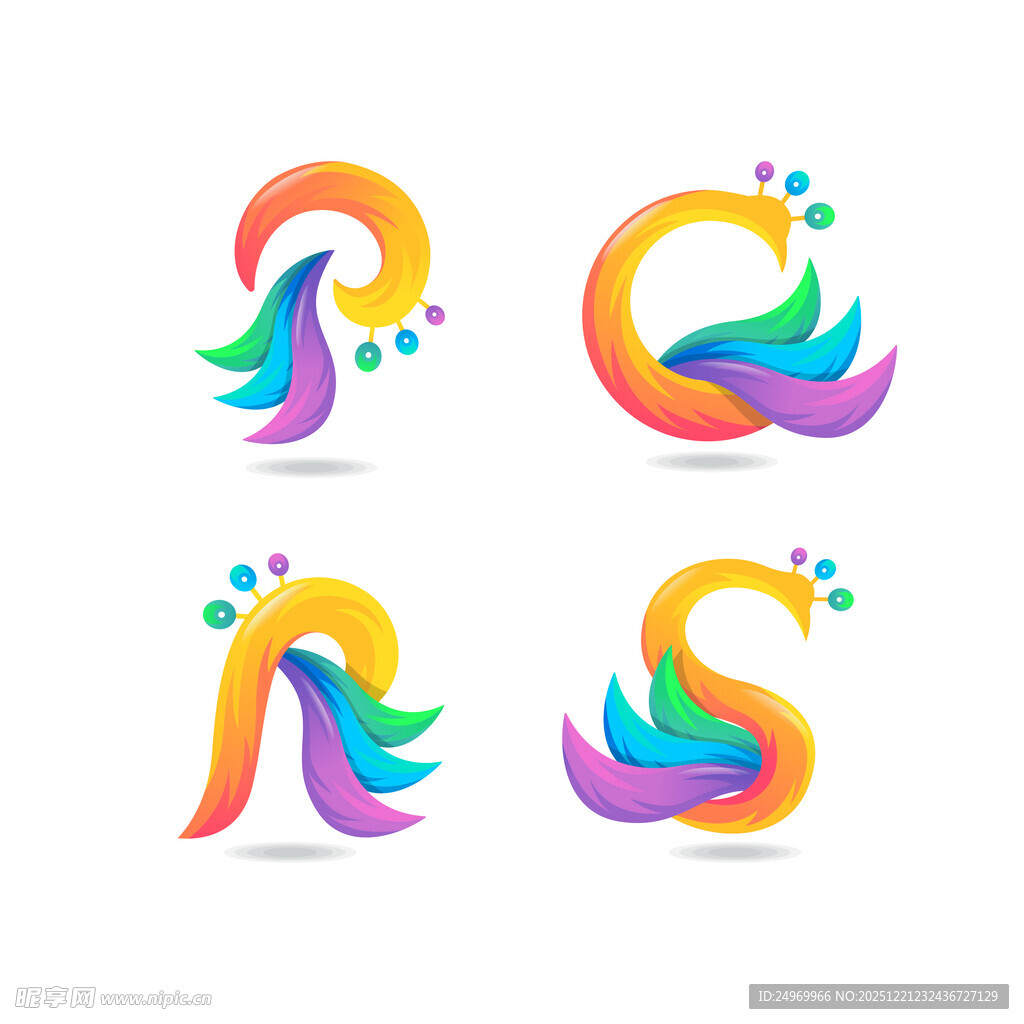 多彩创意字母标志设计