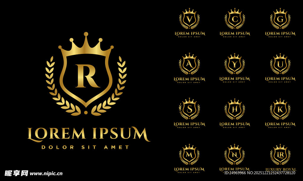 金色皇冠标志设计元素