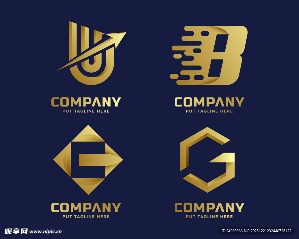 金色企业标志设计集合