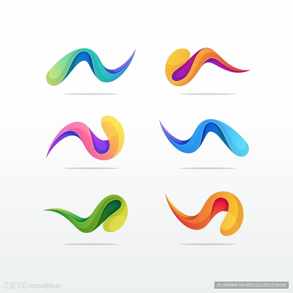 多彩动感抽象图形标志集