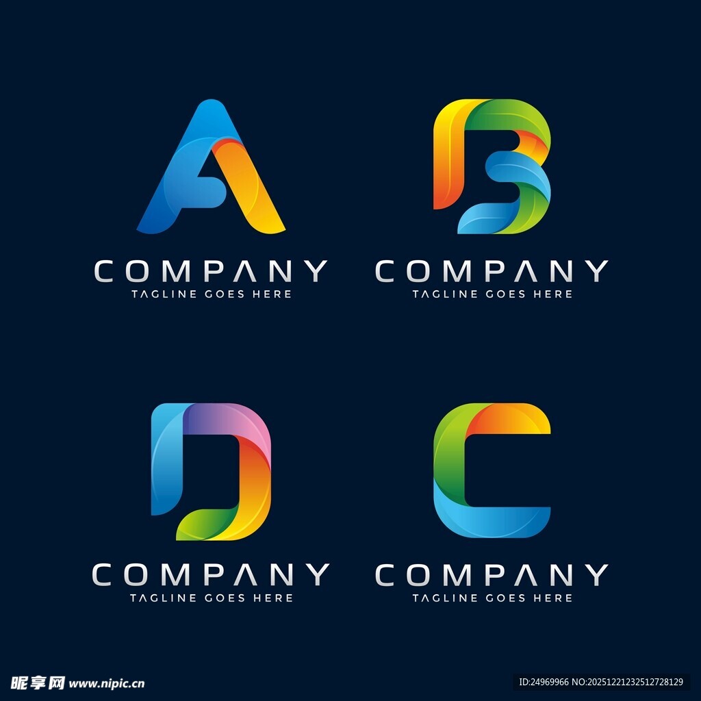 多彩字母公司标志设计